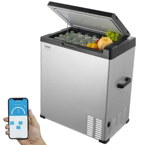 【Summervibes】VEVOR Car Refrigerator, 12 Volt Car Refrigerator Fridge, 70 L Single Zone Portable Freezer, -4℉-68℉ Adjustable Range, 12/24V DC and 100-240V AC Compressor Cooler for Outdoor, Camping, RV
