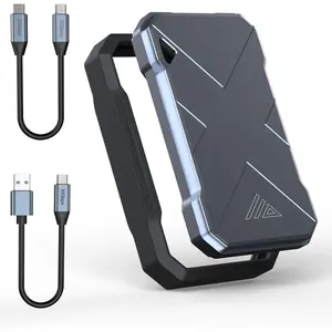 500GB Portable SSD, Up to 2050MB/s, USB 3.2 Gen2 USB-C, IP68 Water & Dust Resistant, Shockproof, External Solid State Drive for  TV, Cameras,  16/15, Windows,  and Other Devices (FP90)