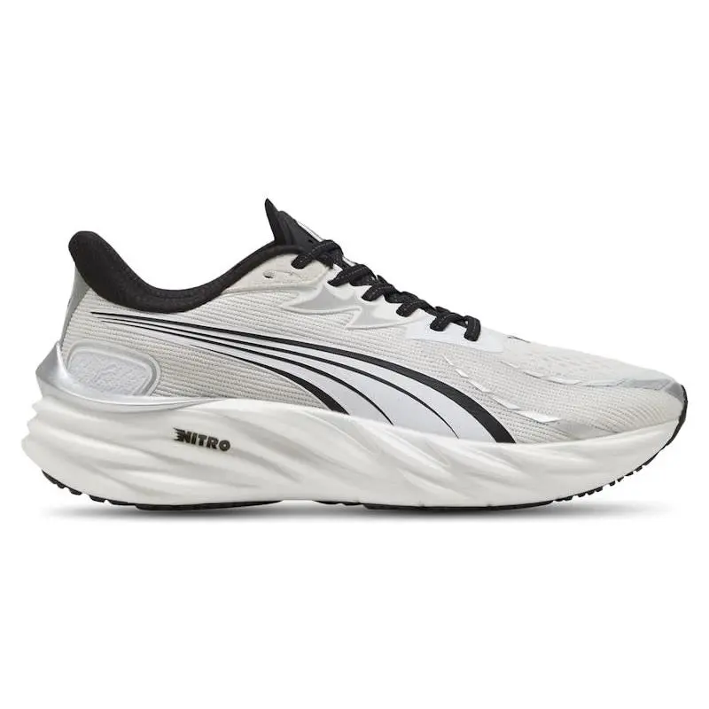 Puma Velocity Nitro 4 White Black Men's Running Shoes Lightweight Breathable Sneakers Cushioned Road Running Footwear Mesh Upper Rubber Outsole Performance Trainers Daily Training Athletic Shoes for Comfort and Speed