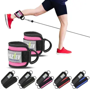 Ankle Straps for Cable Machine (PAIR) – Adjustable Padded Cuff Leg Straps, Ideal for Workouts Leg Training Kickbacks Hip Abductors Booty Building Gym Floor Mats Exercise Mat Gymnastics Shoes Weighted Hula Hoop