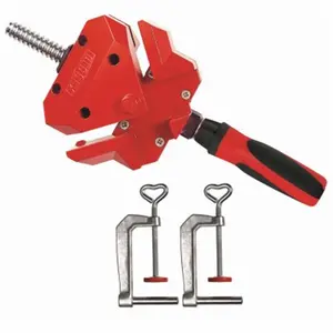 212 MAIN 90-Deg Angle Clamp - Bessey Tools 211973, Open Clamp, Adjustable Jaw, Plastic Coated for Wood Joining