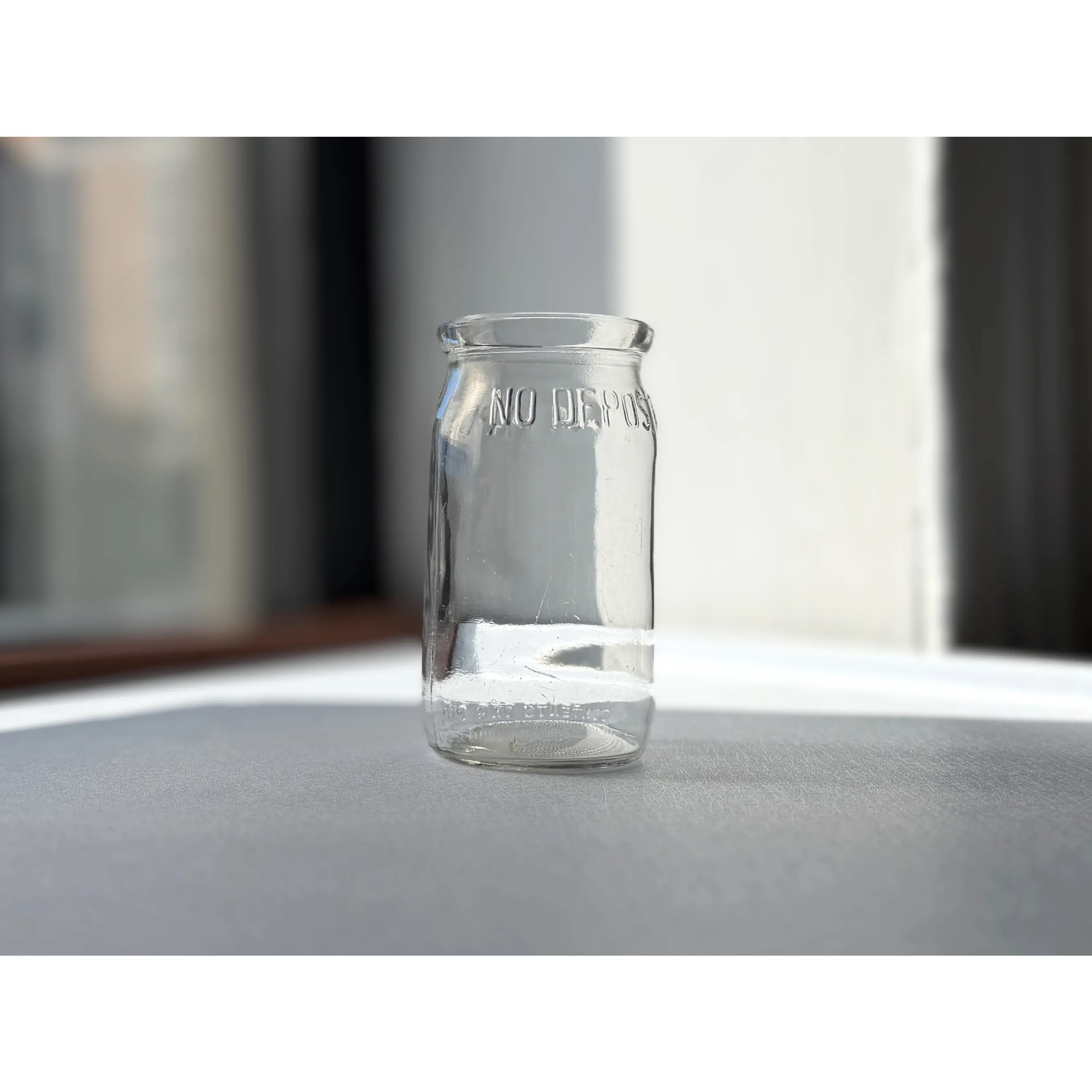 No Deposit Pint Milk Bottle – c.1954 Embossed Clear Glass