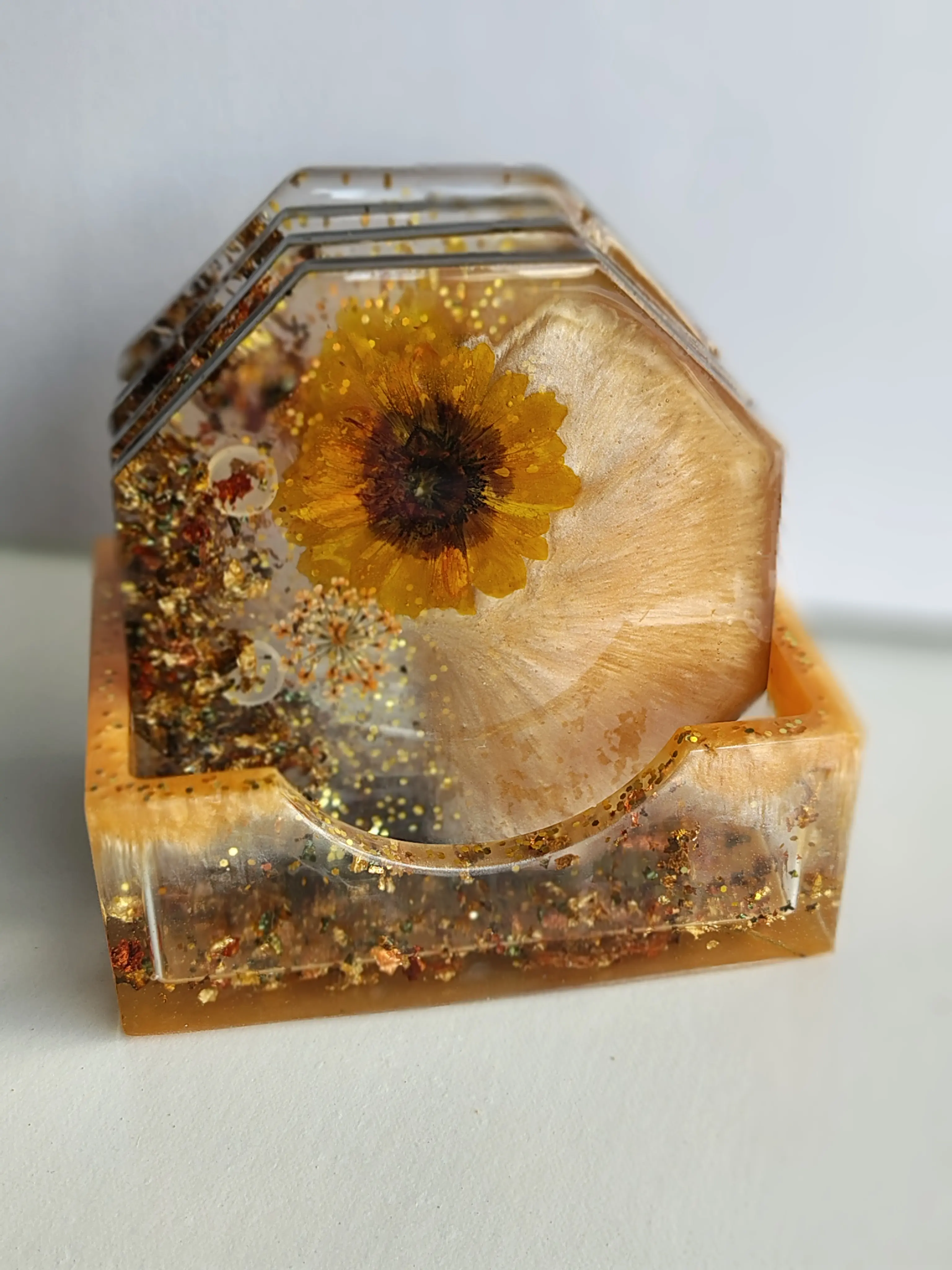 Sunflower coaster set