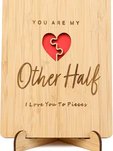 Valentines Day Card - Handmade Wooden Anniversary Card Keepsake for Husband Wife Her Him - Romantic I Love You Gift for Boyfriend Girlfriend, Timeless Alternative to Paper Cards