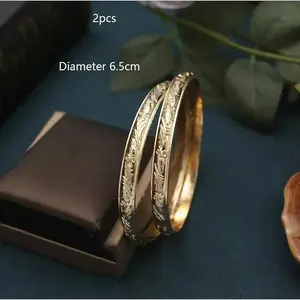 Dubai Luxury Gold Plated Bangles yappy bracelet heart necklace