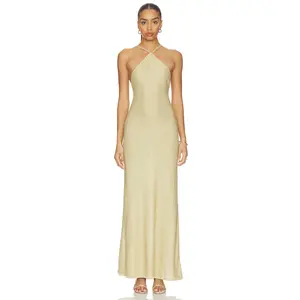 Lovers and Friends Tatyana Halter Sequin Maxi Dress in Light Sage