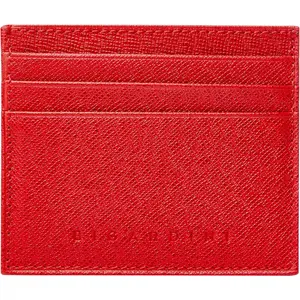 Slim Minimalist Leather Card Wallet For Men & Women - RFID Blocking Leather Card Holder Wallets (Red)
