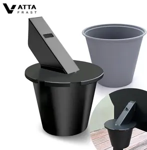 VATTAFRAST Grease Bucket with Lid & Silicone Liner, Upgraded Grill Accessories, Replacement Drip Bucket for Traeger Smokers & Grills Compatible with Traeger, Pit Boss, Z Grills, Recteq, and More Square Stee