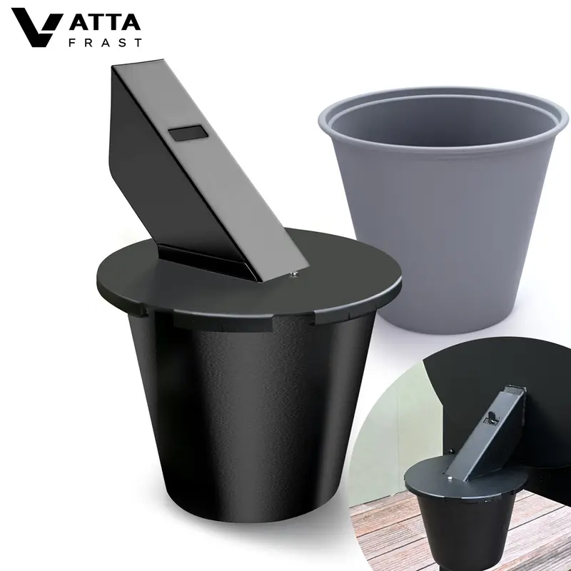 VATTAFRAST Square Steel Grease Bucket with Lid - 1.6" Square Tube Side Grease Spouts, Durable Rust-Resistant Enclosed Design, Easy-to-Install Dishwasher-Safe Silicone Liner, Barbecue Accessories for Traeger Recteq Pit Boss Z Grills, Father's Day Gift