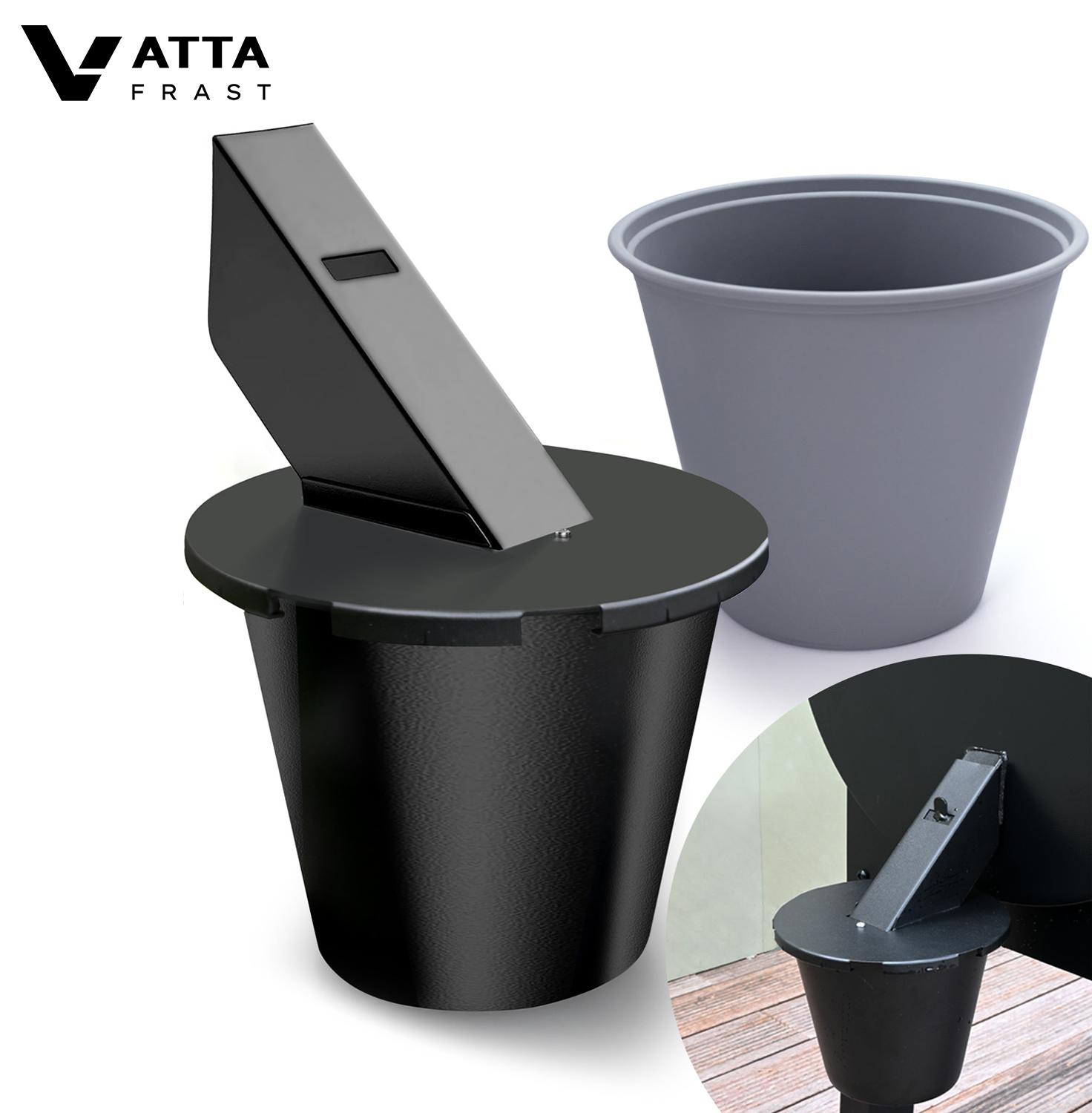 VATTAFRAST Grease Bucket with Lid & Silicone Liner, Upgraded Grill Accessories, Replacement Drip Bucket for Traeger Smok