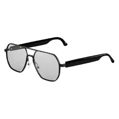 Bluetooth Audio Smart Glasses with Photochromic Lenses Metal Frame Surround Sound & Microphone Wearable Devices Durable for Music Calls