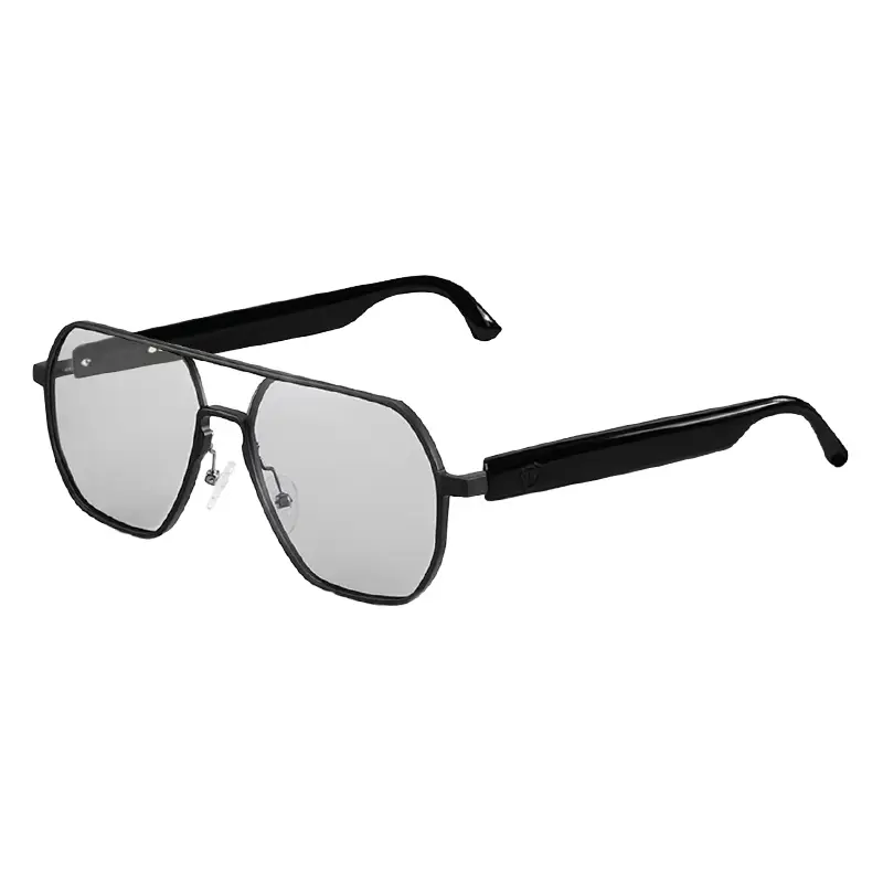 Bluetooth Audio Smart Glasses with Photochromic Lenses Metal Frame Surround Sound & Microphone Wearable Devices Durable for Music Calls