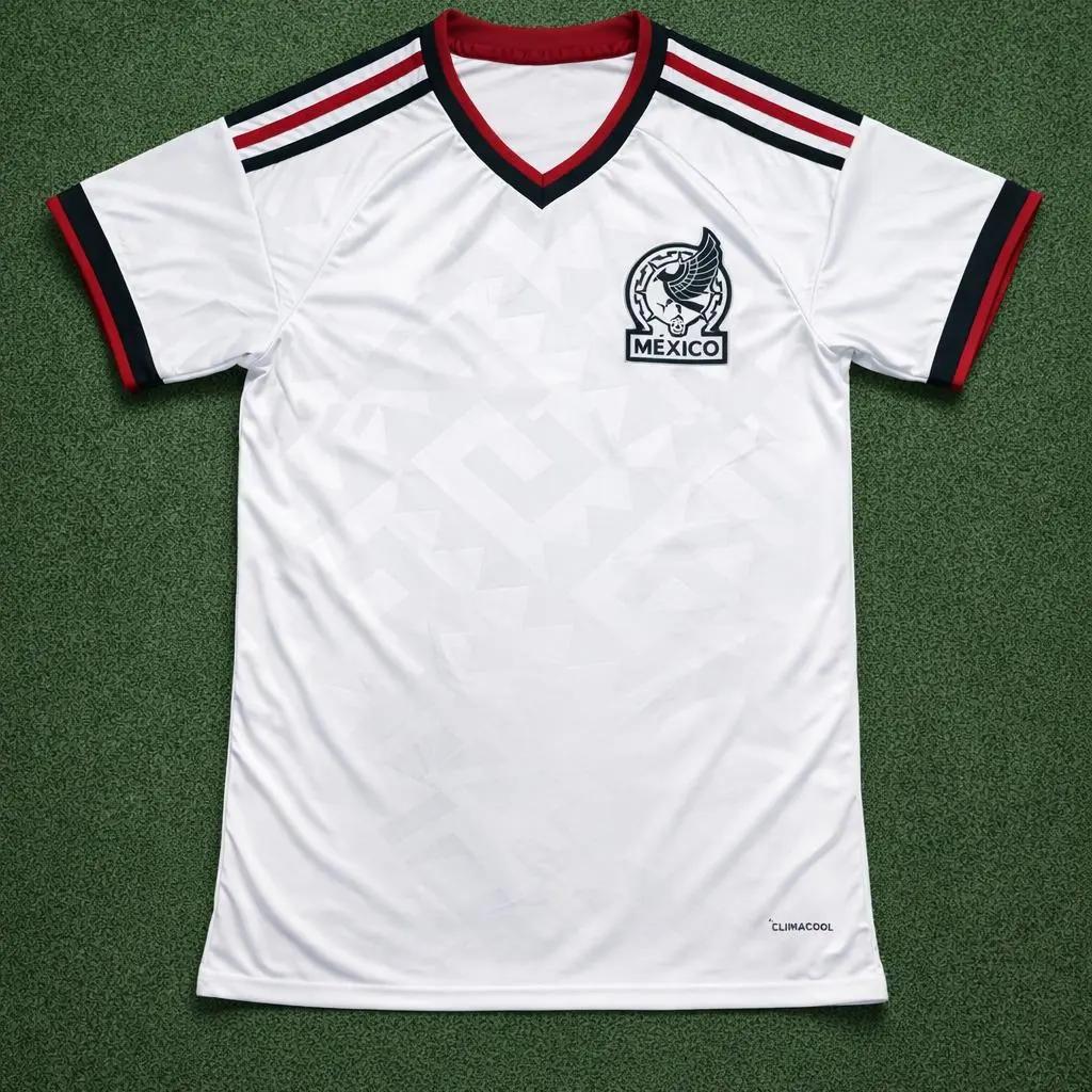 White Mexico Soccer Jersey Retro Style – Unisex’s Football Shirt, Breathable Quick-Dry, Short Sleeve V-Neck (S–5XL)