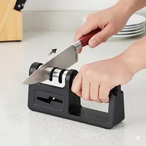 4-in-1 Diamond Ceramic Knife Sharpener - Portable Multi-Tool for Home, Outdoor, and Hunting. Professional Manual Sharpening Kit for Scissors & Cutlery - Durable, Safe, and Efficient Edge Repair Tool