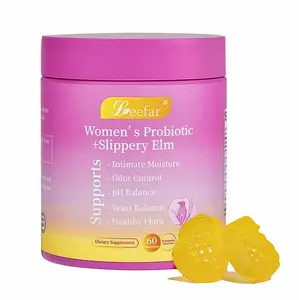 LEEFAR Her Probiotics Gummies MC - All in One Solution withS lippery Elm and Prebiotics & Lactobacillus Probiotic Blendfor Women's pH Balance and Dryness Hawaiian Pineapple Gummies Dietary Supplement