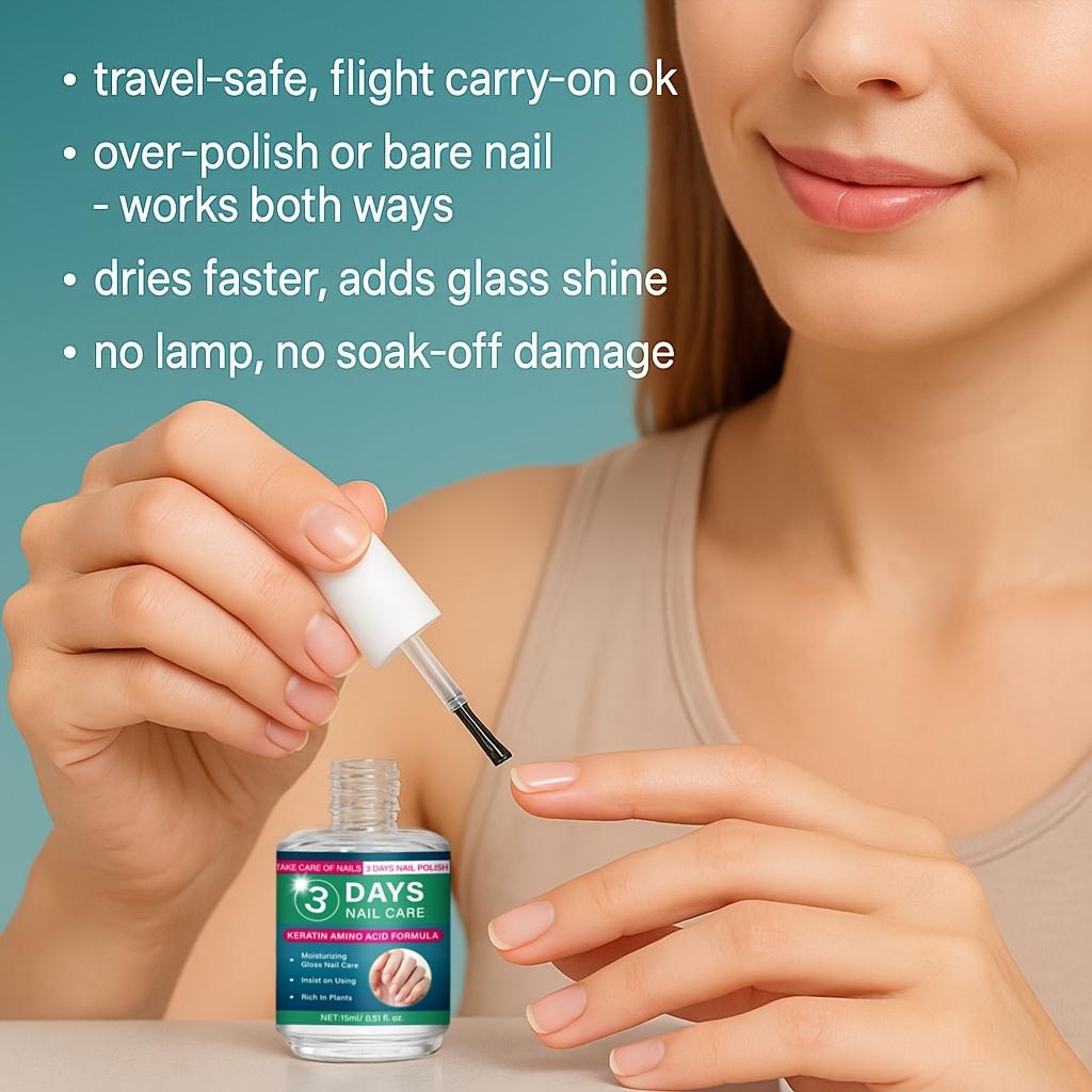 【Live】3 Days Nail Care Formula with Keratin Amino Acid & Aloe，15ml ，Nail Nourishment Treatment with High Brightness & Scratch Resistance