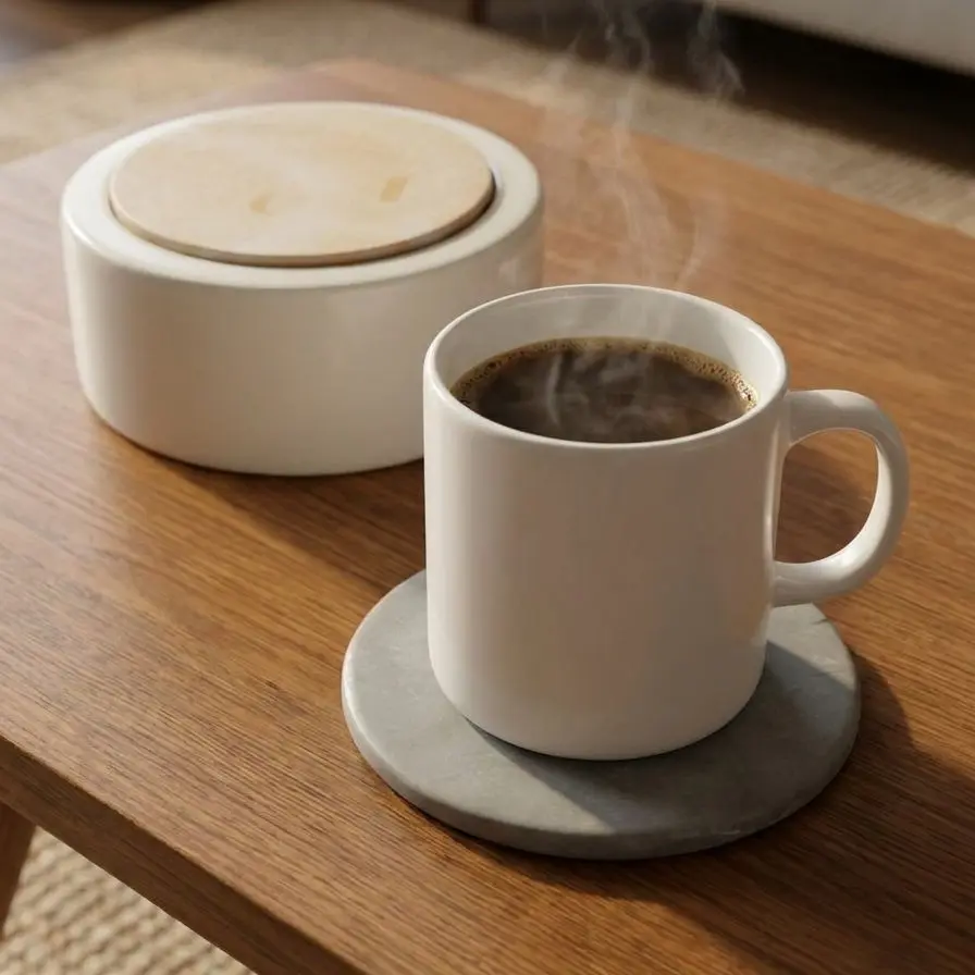 Round Coasters for Coffee Mugs, Minimalist Style, Set of Coasters for Table Protection