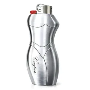 Personalized Metal Lighter Case for BIC Standard J6 Custom Name Laser Engraved Brushed Finish No Rattling Gift for Men silver