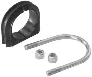 ZSi-Foster Electro Galv. Steel U-Bolt Clamp with Cushion, for 3" Pipe Clamping, 1" Panel Thickness, 5.6"x4.55"x1.24" Dimensions, Model UB3PA