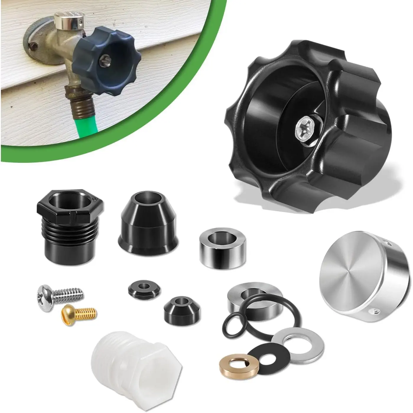 630-8500 Complete Wall Hydrant Service Kit - Plunger, Copper Washer, Steel Alloy Components, Leak Stopper, Compatible with Prier Mansfield 300/400/500 & 300 & 400 Series Hydrants, 30-Day Refund, OEM Standard