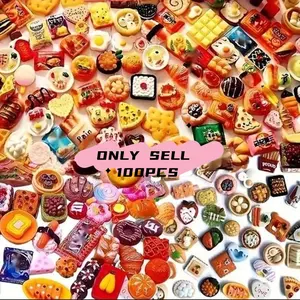 100 Mixed Resin Charms, Diy With Charms, Various Candy Cake Fruit Designs, DIY Crafts Hair Accessories Phone Case Decor, Multi-Functional Indoor Outdoor Use