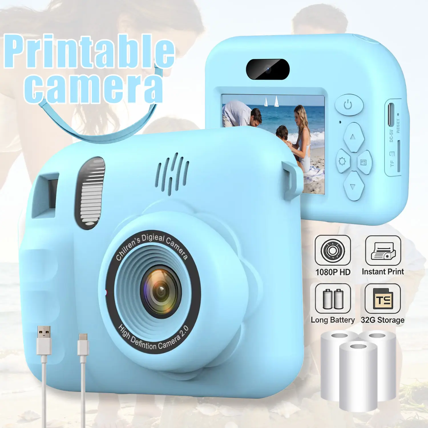 Digital cameras Summer Festivals and Events:Popular camera HD 1080P Camera, Digital Point and Shoot Camera with 16X Zoom Anti Shake,Suitable for teenagers and beginners,Holiday Gifts Handycam Pink and bule,Holiday gifts, Fathersday gift