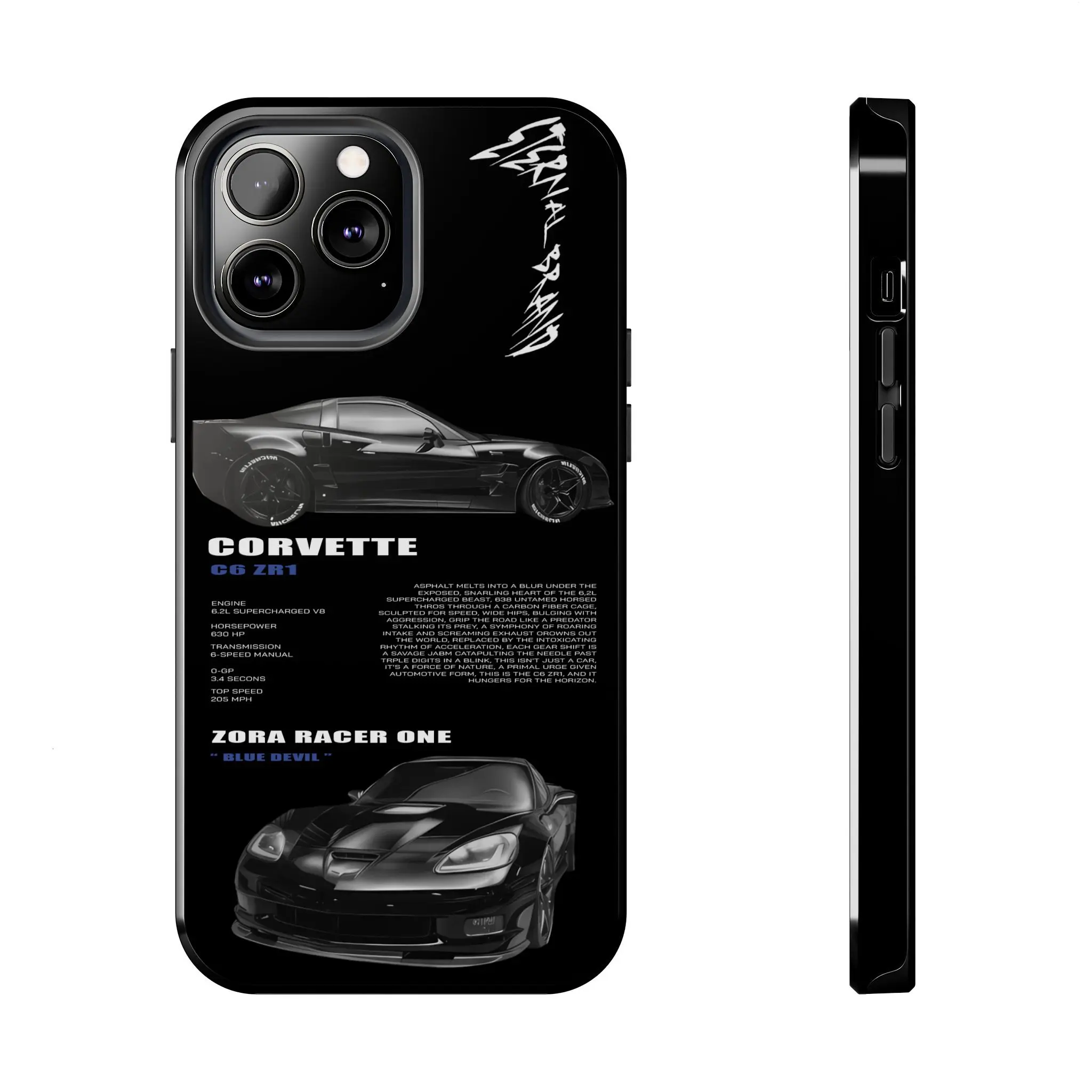 Corvette C6 ZR1 Supercar Phone Case | Luxury Zora Racer One Graphic Cover  for 13 14 15 Pro Max | Sleek Automotive Matte Black Shell - TikTok Shop