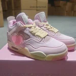 Pink Denim Mid-Cut Retro Casual Sneakers