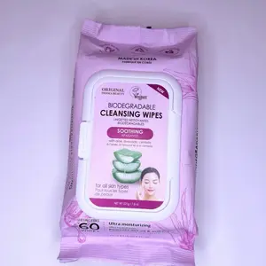 Biodegradable Cleansing Wipes, Gentle Disposable Wipes for Daily Face & Hand Cleaning
