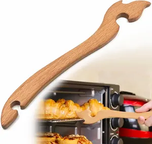 Wood Oven Rack Puller Tool – Push and Pull Hot Racks Safely with Long Handle – Helps Prevent Burns – Great for Ovens, Toaster Ovens, and Air Fryers