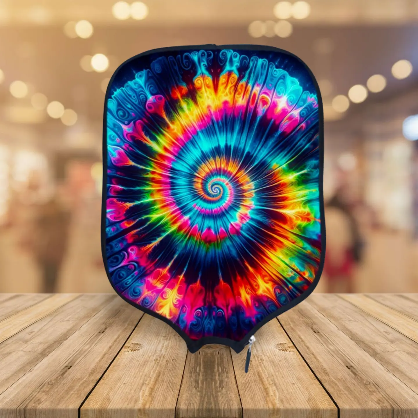 Tye Dye - Pickleball Paddle Cover with Side Mesh Pocket and Hand Strap