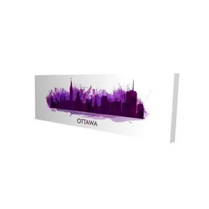 Begin Home Decor 2080-1648-CI95 16 x 48 in. Ottawa Paint Splash Silhouette - Retro Purple Canvas Decor