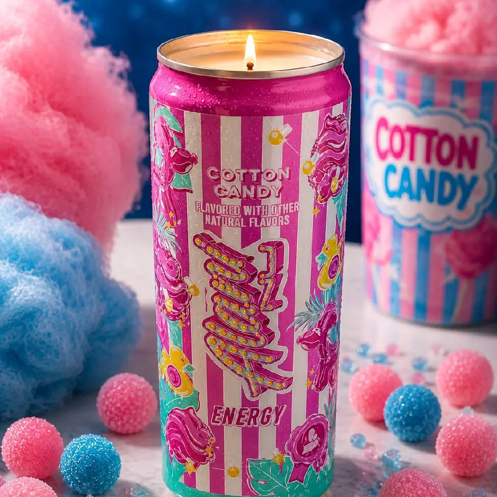 Alani Cotton Candy Repurposed Can Soy Candle Alani Cotton Candy Repurposed Can Soy Candle