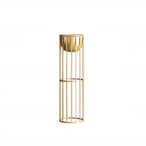 Homary 23.6" Gold Plant Pot Indoor Modern Metal Planter with Gold Stand for Living Room