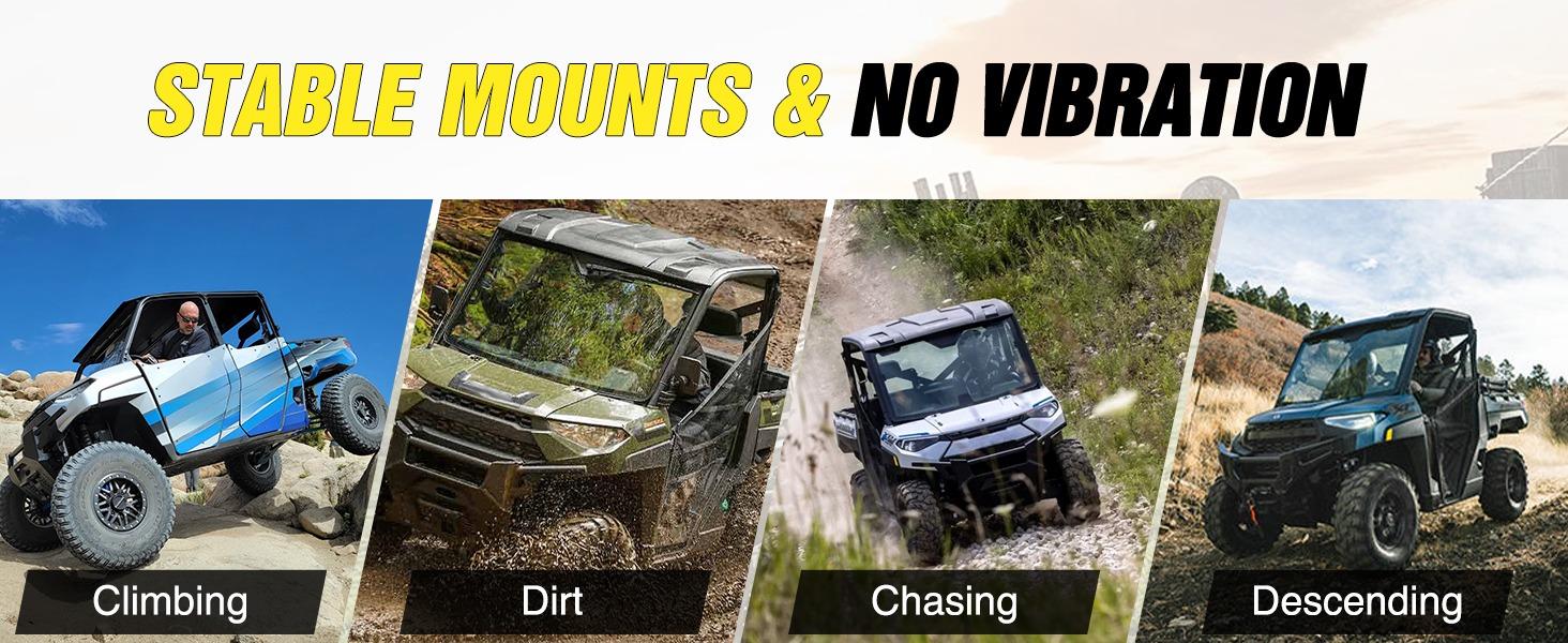 Nilight Rear Roof Backup Light Bar Brackets Reverse LED Lights Pod Mounting Bracket for Polaris Pro-fit Cage Compatible with 2013-2024 Ranger Full Size 570 800 900 1000 XP Crew 900 1000