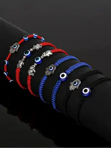 Evil Eye Design Bracelet, Adjustable Braided Bracelet for Women & Men, Fashion Jewelry for Party, Daily Clothing Decor, Trendy Exquisite Jewelry for Birthday Gift