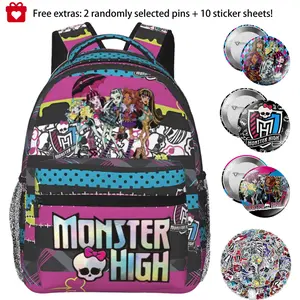 Monster high Print Laptop Backpack Monster high dolls Multi Compartment Lightweight College Daypack, Monster high doll Adjustable Strap Travel Backpack for Men Women