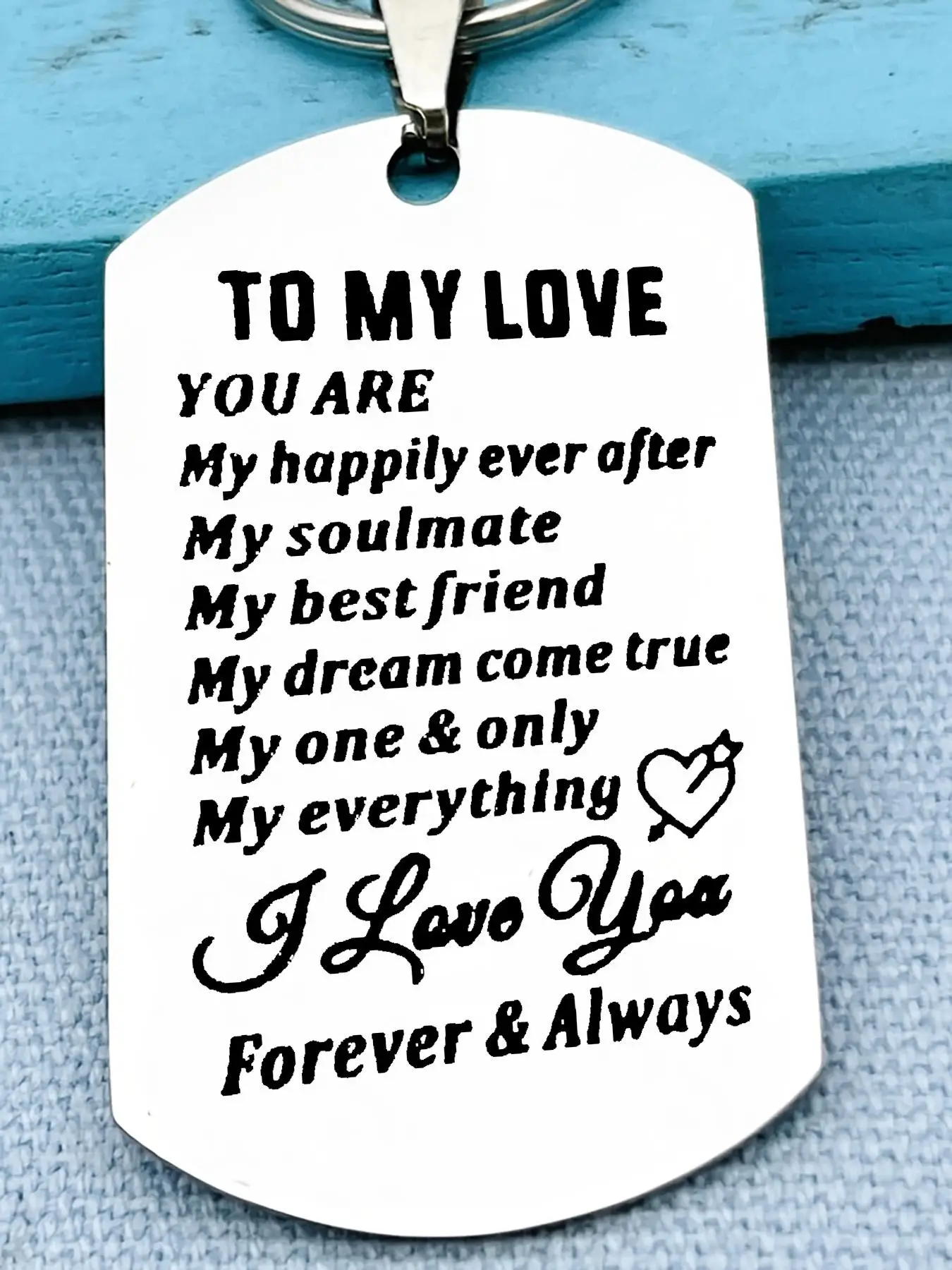 Vintage Style Slogan Engraved Couple Keychain for Car Keys, Metal Key Ring & Key Holder, Ideal Keychain Gift for Men & Women, Perfect Unique Gift for