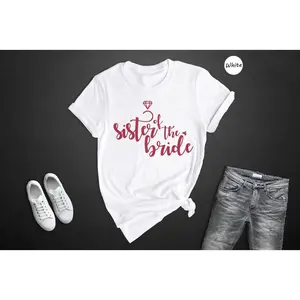 Sister Of The Bride, Bridesmaid Getting Ready Outfit, Groovy Bachelorette Outfits, Bridemaid Tee, Bride Squad