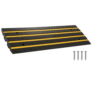 GAOMON 1 Pack Car Driveway Rubber Curb Ramp, 33000 LBS 48" Heavy Duty Low Profile Slope Ramps with Reflective Safety Strips for Vehicles, RVs, and Wheelchairs