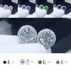 【Must be】S925 Silver Moissanite Stud Earrings - New Minimalist Style, Classic White | 0.3ct/0.5ct/2ct | Gift for Men & Women | Genuine Certificate | dealsforyoudays gift，combination/stud earrings