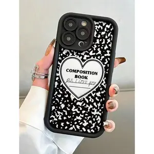 Composition Book Pattern TPU Phone Case, Anti Fall And Shockproof, Birthday Or Festival Gift For Men And Women For IPhone 16 15 14 13 12 11 XS XR X 7 8 Plus Pro Max SE.Suitable For IPhone 17 Air