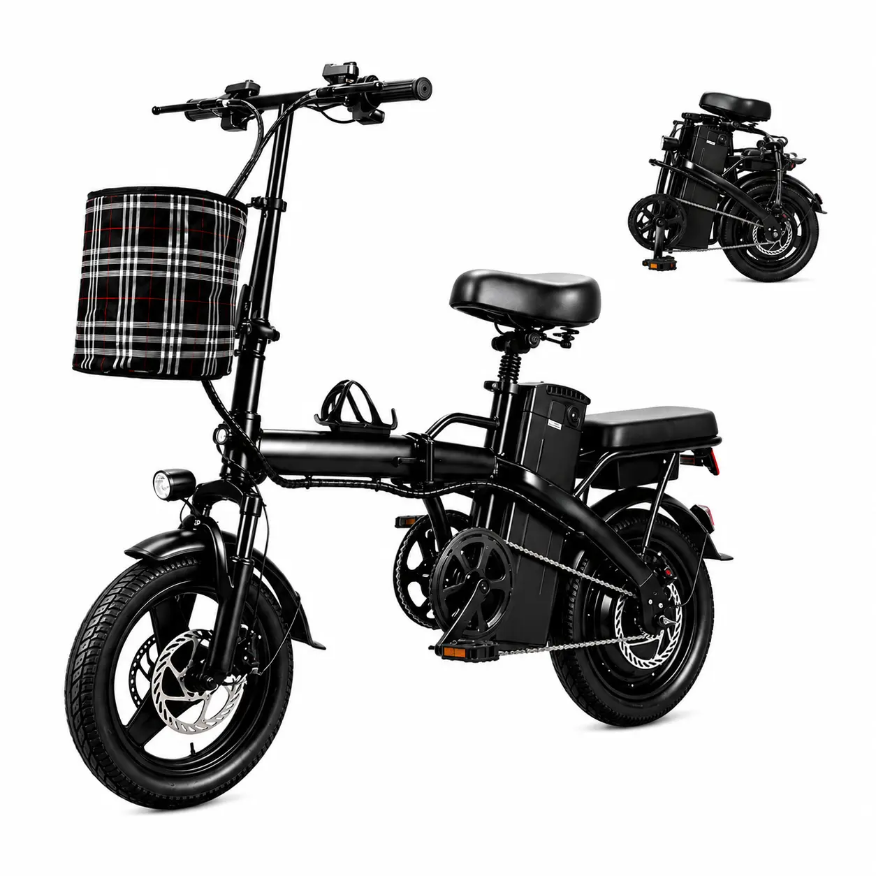 Folding Electric bike - 20MPH Max Speed, 25-35mi Range,15Ah Removable Battery, 650W Peak Motor, Air Tires, Front-Rear Disc Brakes, LED Display, 2-Person Capacity, Outdoor Leisure Sports Electric Bicycle, Ebikes,camping essentials, Bikes, Commuting