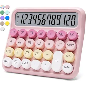 Mechanical Calculator for Adults, 12-Digit LCD Display, Large Buttons, Yellow and Black Design, Suitable for Everyday Use and Basic Office Work (Accounting Supplies)