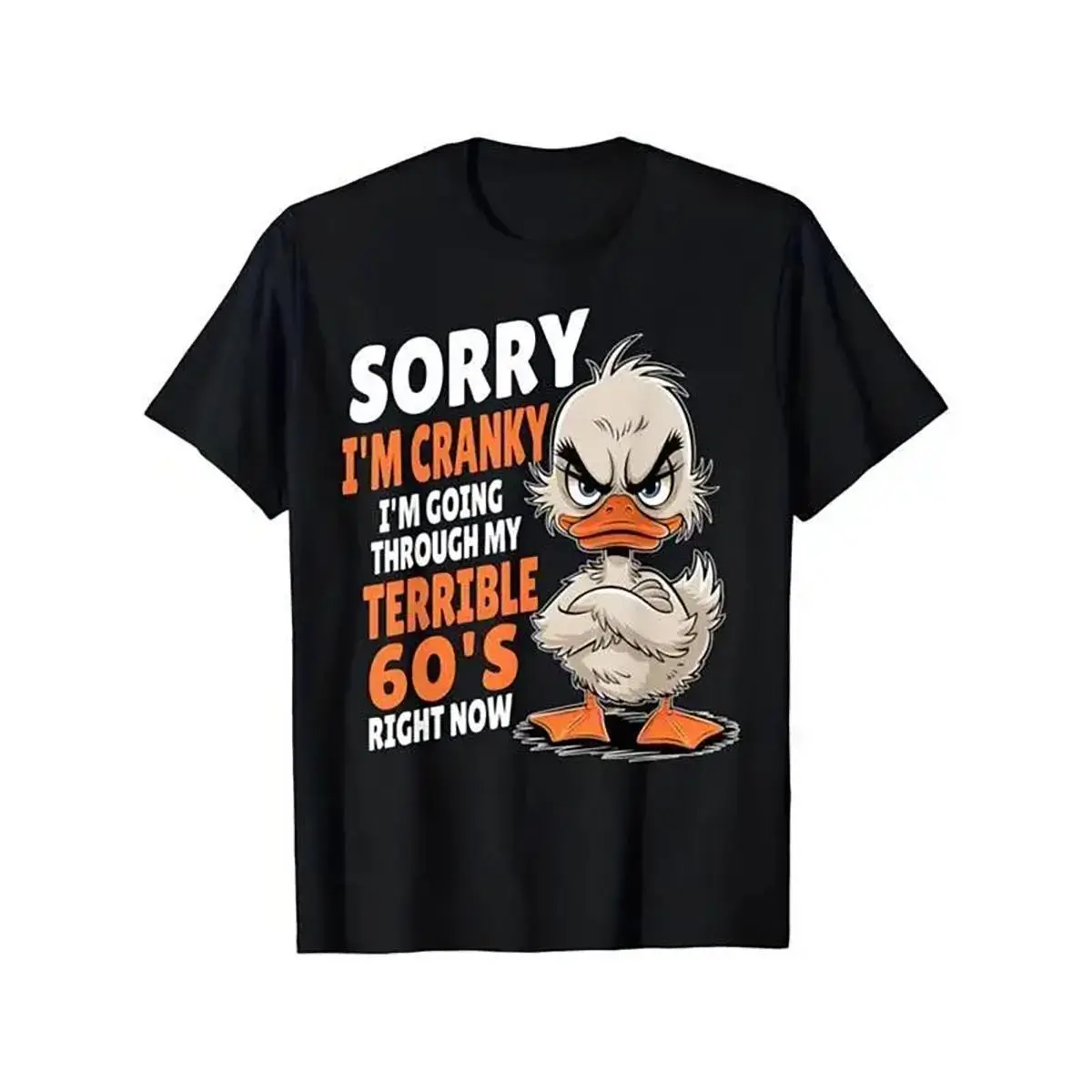 Women's Vintage Streetwear Shirt with 'Sorry I'm Cranky' Animal Graphic Print - Soft Saffron Fabric, Short-Sleeve Cut for Funny Vibes, Made in USA