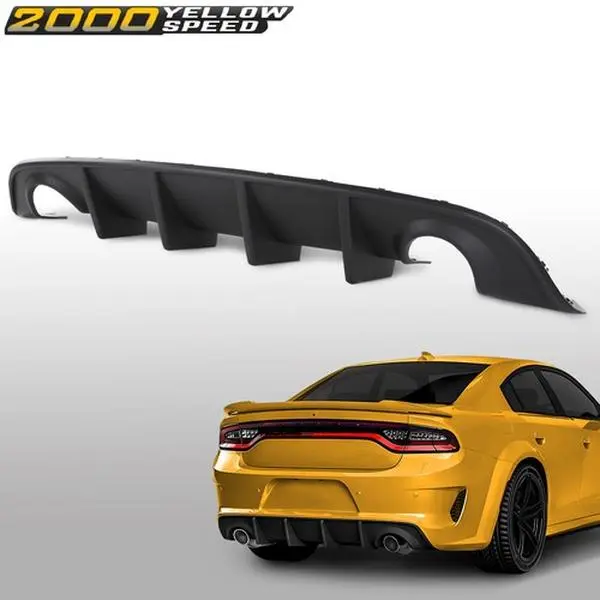 100% Brand New High Quality & Durable Matte Black Rear Diffuser Bumper Lip Lower Valance, 1* Direct Replacement Spoiler Fit For Dodge Charger SRT 2015-2023