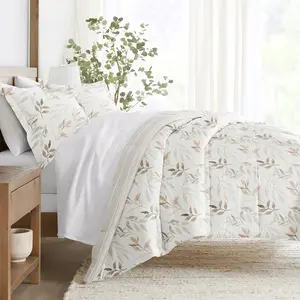 Foliage Stripe Reversible Down-Alternative Comforter Set Foliage Stripe Reversible Down-Alternative Comforter Set