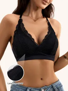 Seamless Jelly Lace Women's Underwear, Comfortable Breathable Push-Up Anti-Sag Soft Support Bra, Removable Pads No Steel Cup Daily Wear, Padded Supportive Seamless