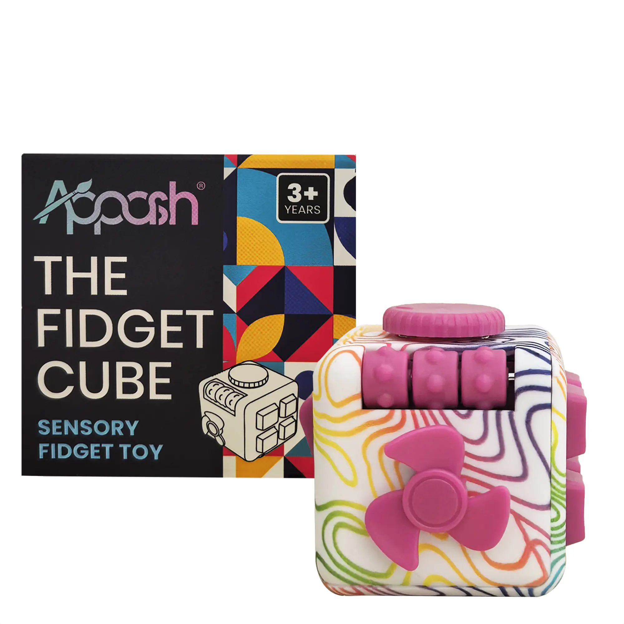 Appash Fidget Cube - 9-in-1 Sensory Desk Toy for ADHD Autism Anxiety [MulPin]