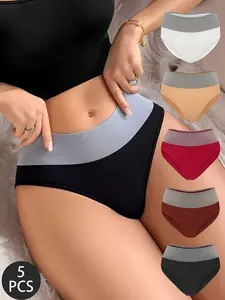 Women's High-Waisted Shaping Underwear Set, Slimming Waistband Design, Multiple Colors Available, Comfortable Triangle Panties